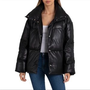 Avec Les Filles (new) Vegan Leather Puffer Coat